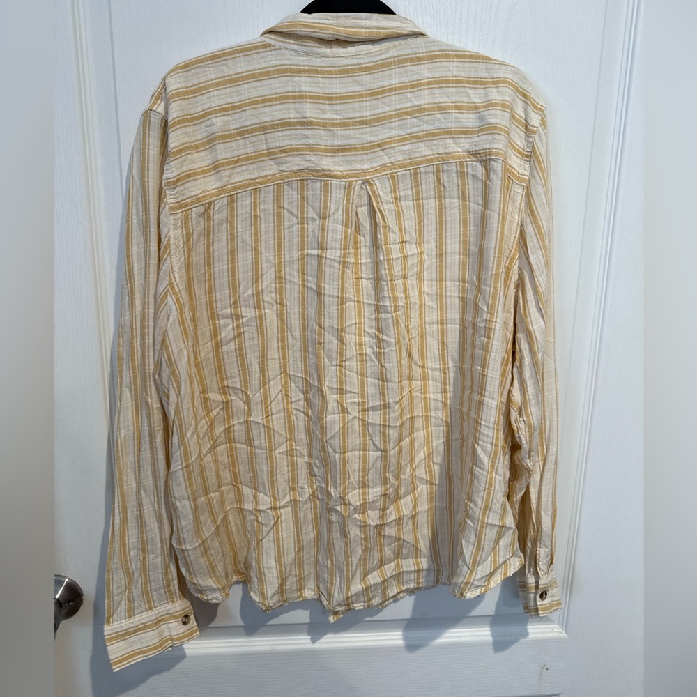 Maurices Yellow and White Striped Shirt - Picture 3 of 4